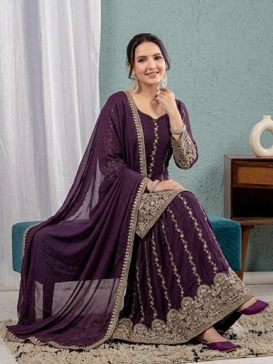 Heavy Crunchy Silk Sharara Suit Set with Dupatta | Women's Designer Ethnic Wear