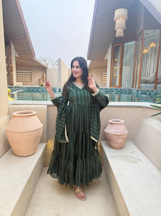Women's Heavy Brocade Anarkali Suit Set with Dupatta | Wedding Wear, Festive Wear, Party Wear, Reception, Mehendi, Sangeet & Traditional Ethnic Outfit