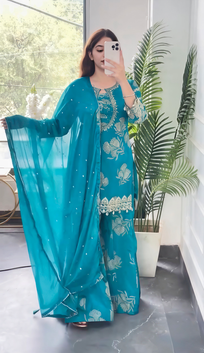 Latest Trending Georgette Top Plazo Suit