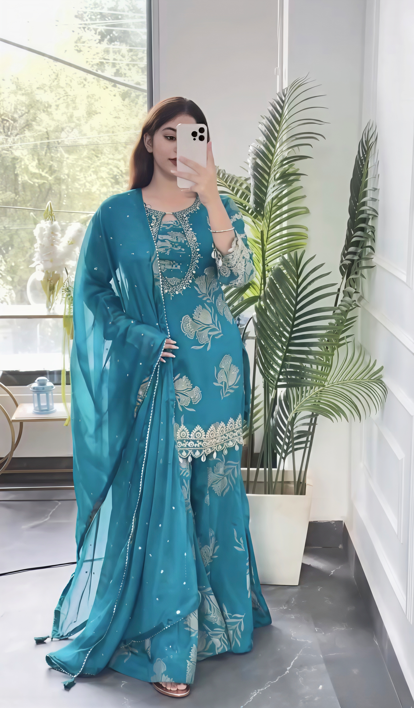 Latest Trending Georgette Top Plazo Suit