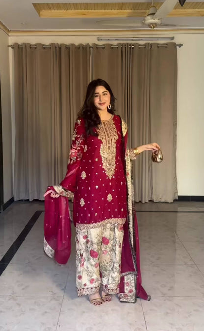 Designer Faux Georgette Patiala Suit with Heavy Sequence Embroidery – Festive Special 28 Reviews