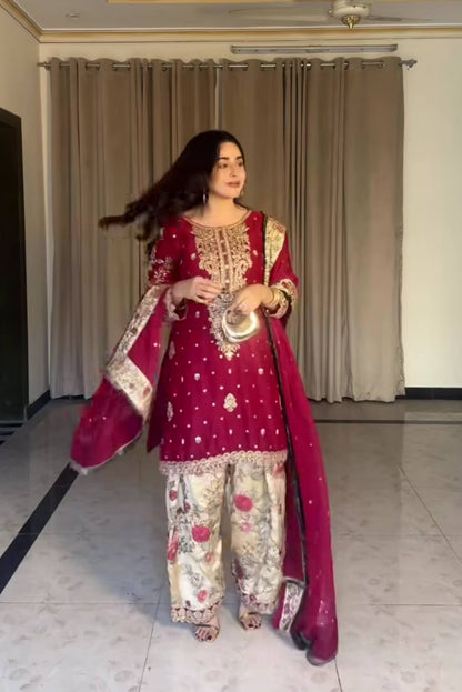 Designer Faux Georgette Patiala Suit with Heavy Sequence Embroidery – Festive Special 28 Reviews