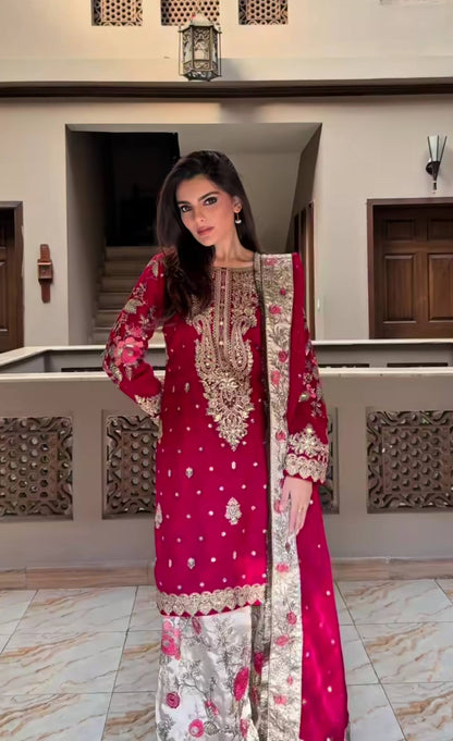 Designer Faux Georgette Patiala Suit with Heavy Sequence Embroidery – Festive Special 28 Reviews