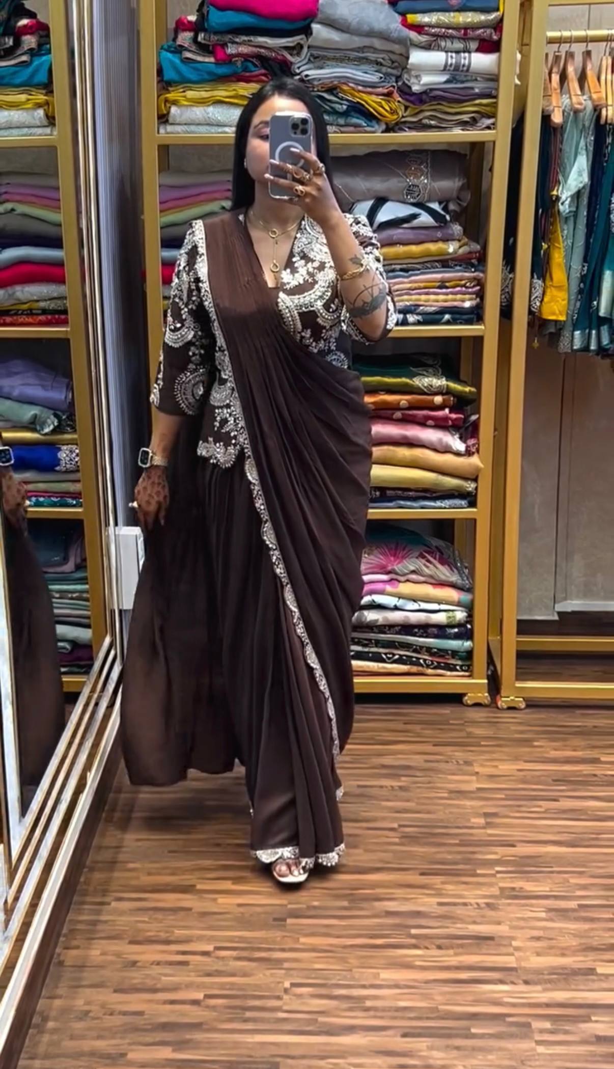 THE INDO-WESTERN DRAPE SAREE FOR WOMEN