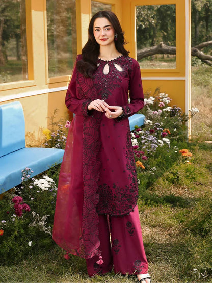 remium Designer Ethnic Set – Satin Rayon Top, Embroidered Plazzo & Dupatta