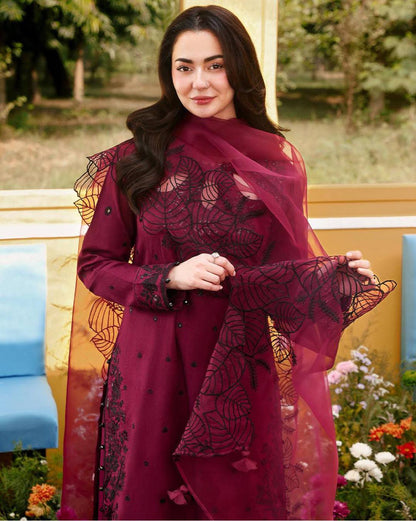 remium Designer Ethnic Set – Satin Rayon Top, Embroidered Plazzo & Dupatta
