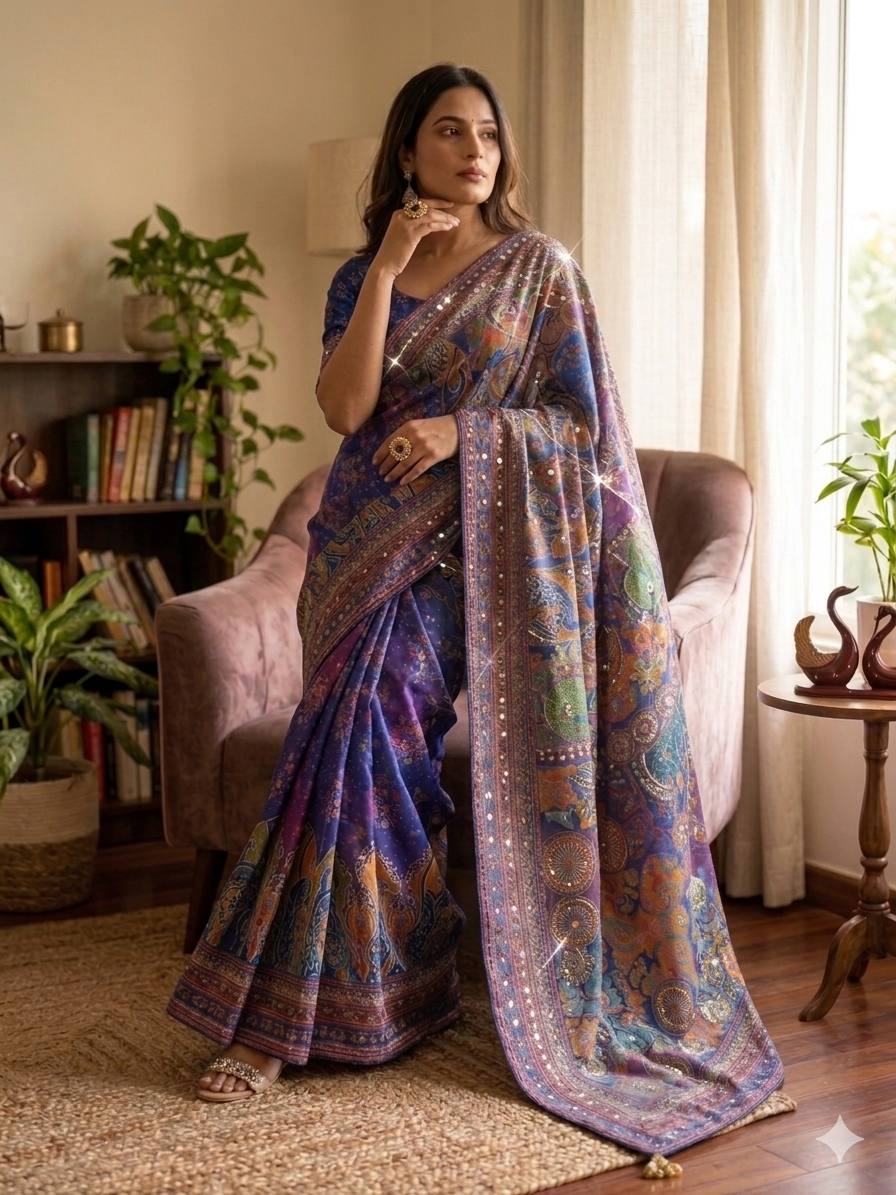 R BLUE Trending stylish designer saree collection