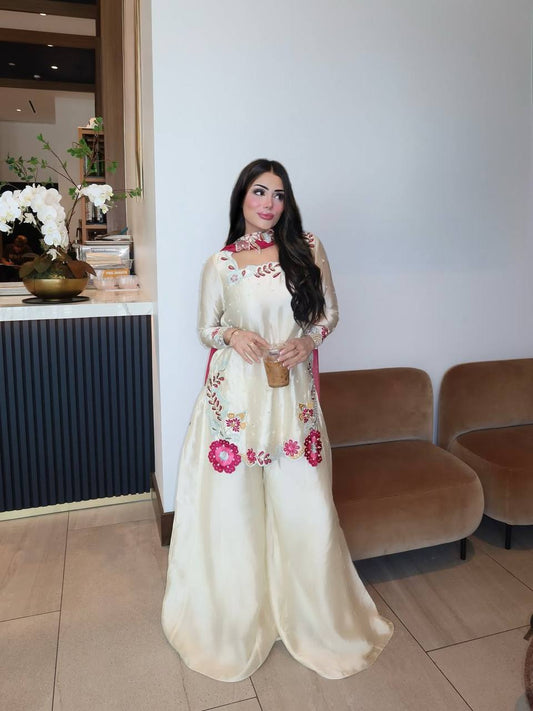 New Designer Party Wear Look Top , Sharara Plazzo and Dupatta