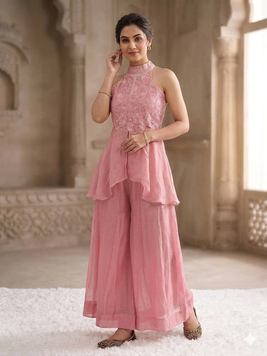 Luxury Fandy Crush Beads Work Sharara Co-Ord Set
