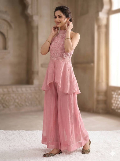 Luxury Fandy Crush Beads Work Sharara Co-Ord Set
