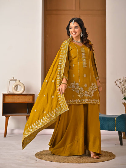 Designer Women's Heavy NC Vichitra Sharara Suit with Dupatta | Premium Ethnic Wedding & Festive Collection