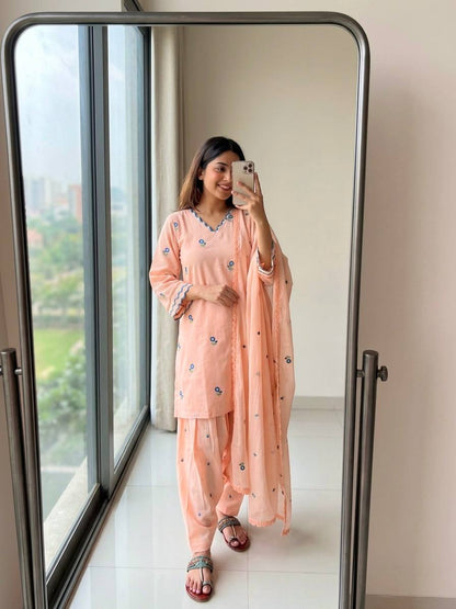 Premium Embroidered Farshi Plazzo Suit Set