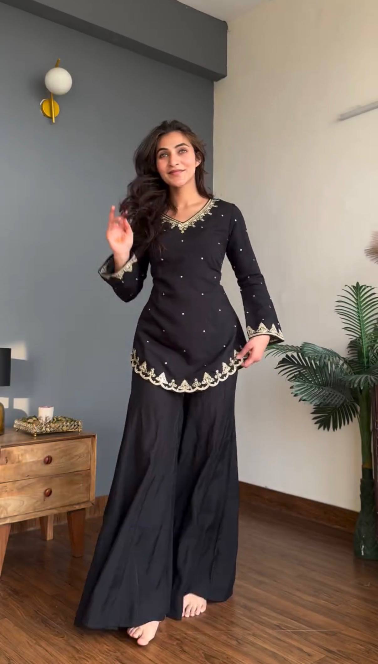 Women's Premium Roman Silk Kurti Pant Set with Embroidered Tissue Silk Dupatta | Party & Festive Wear