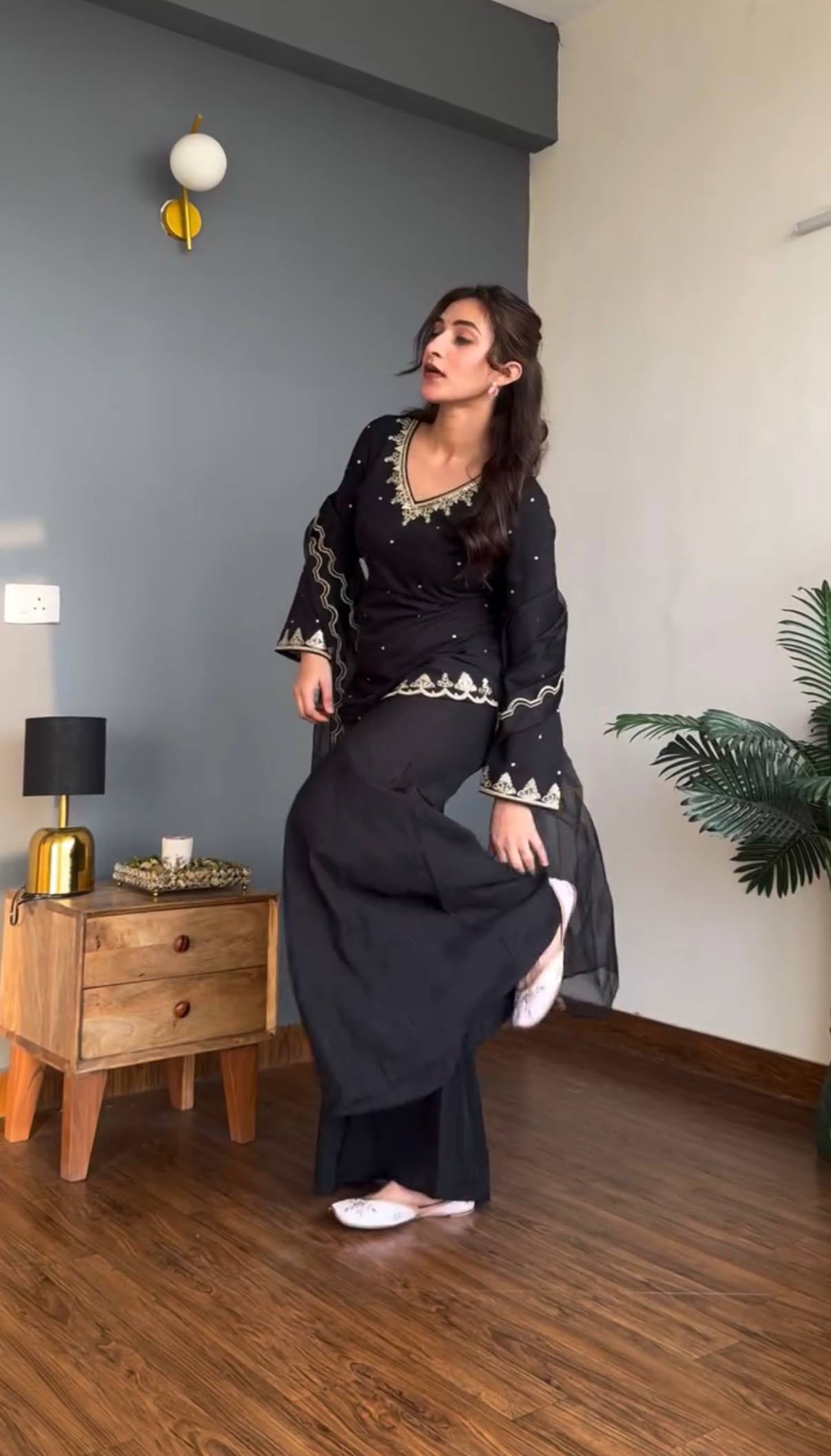 Women's Premium Roman Silk Kurti Pant Set with Embroidered Tissue Silk Dupatta | Party & Festive Wear