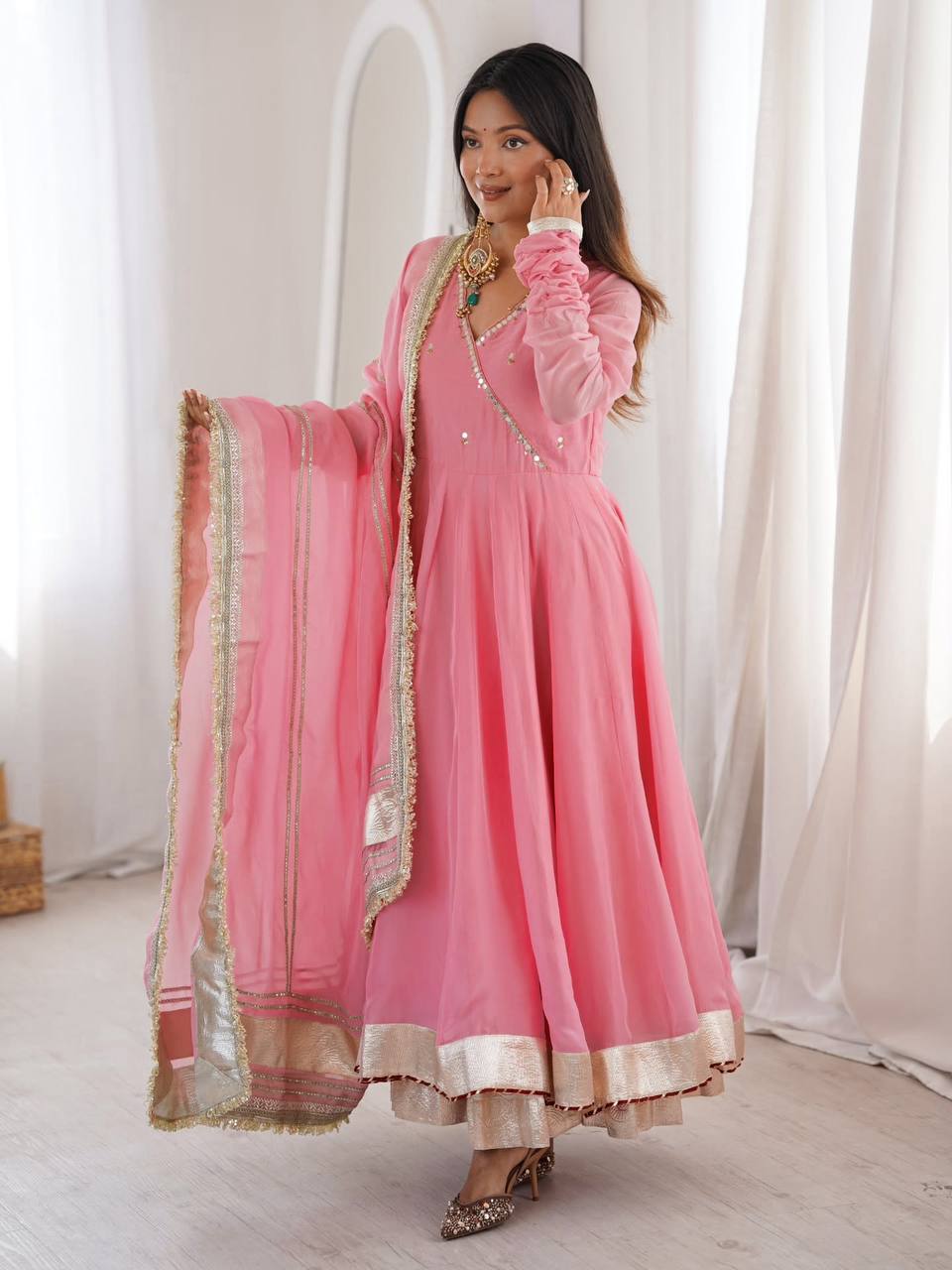 Glamorous Ethnic Embroidered Anarkali Suit for Festive Wear