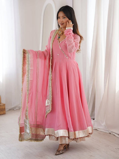 Glamorous Ethnic Embroidered Anarkali Suit for Festive Wear