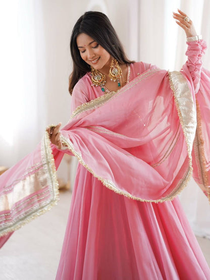 Glamorous Ethnic Embroidered Anarkali Suit for Festive Wear