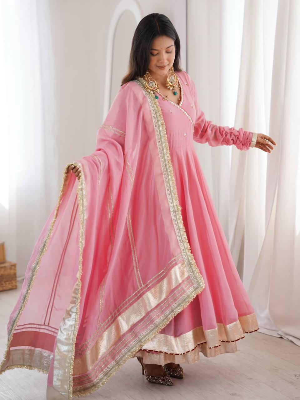 Glamorous Ethnic Embroidered Anarkali Suit for Festive Wear
