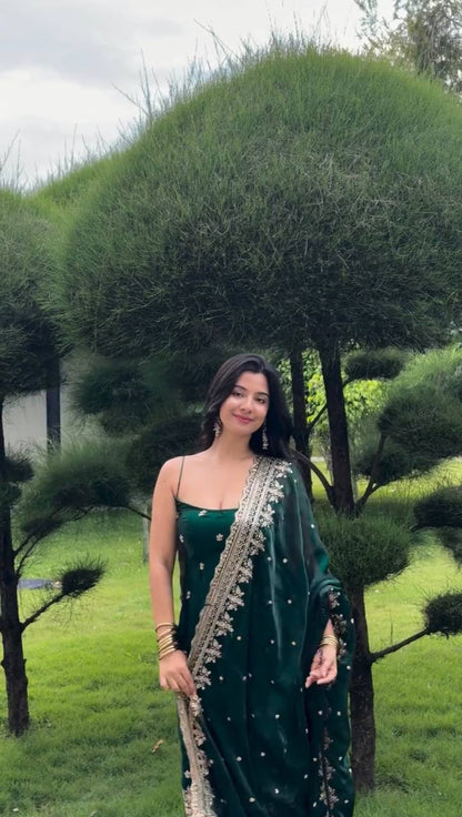 Elegant Festival Wear Green Colour 3 piece Set