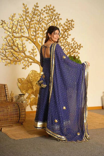 Stylish Gotta Patti Lace Digital Printed Gown
