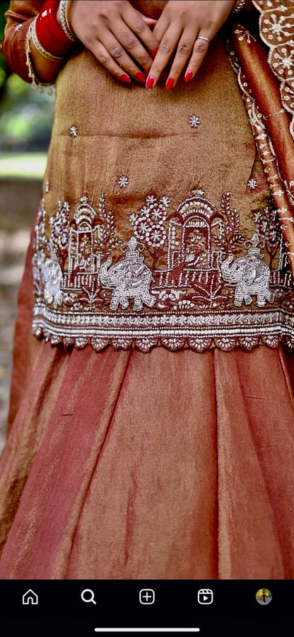 Traditional Brown Anarkali Suit with Embroidered Dupatta | Festive Collection