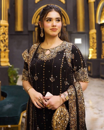 Heavy Embroidered Designer Partywear Suit Set with Dupatta for Women