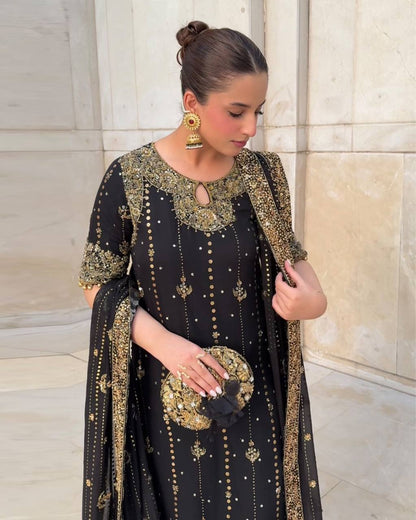 Heavy Embroidered Designer Partywear Suit Set with Dupatta for Women