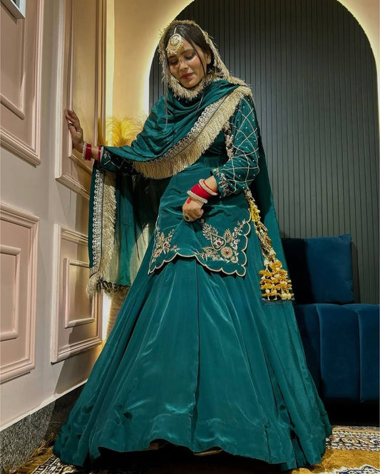 Royal Crepe Silk Sequins Embroidered Lehenga Set – Mom & Daughter Combo Edition