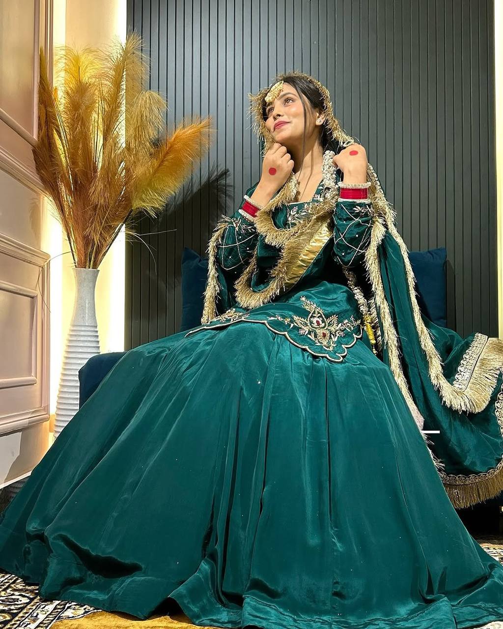 Royal Crepe Silk Sequins Embroidered Lehenga Set – Mom & Daughter Combo Edition