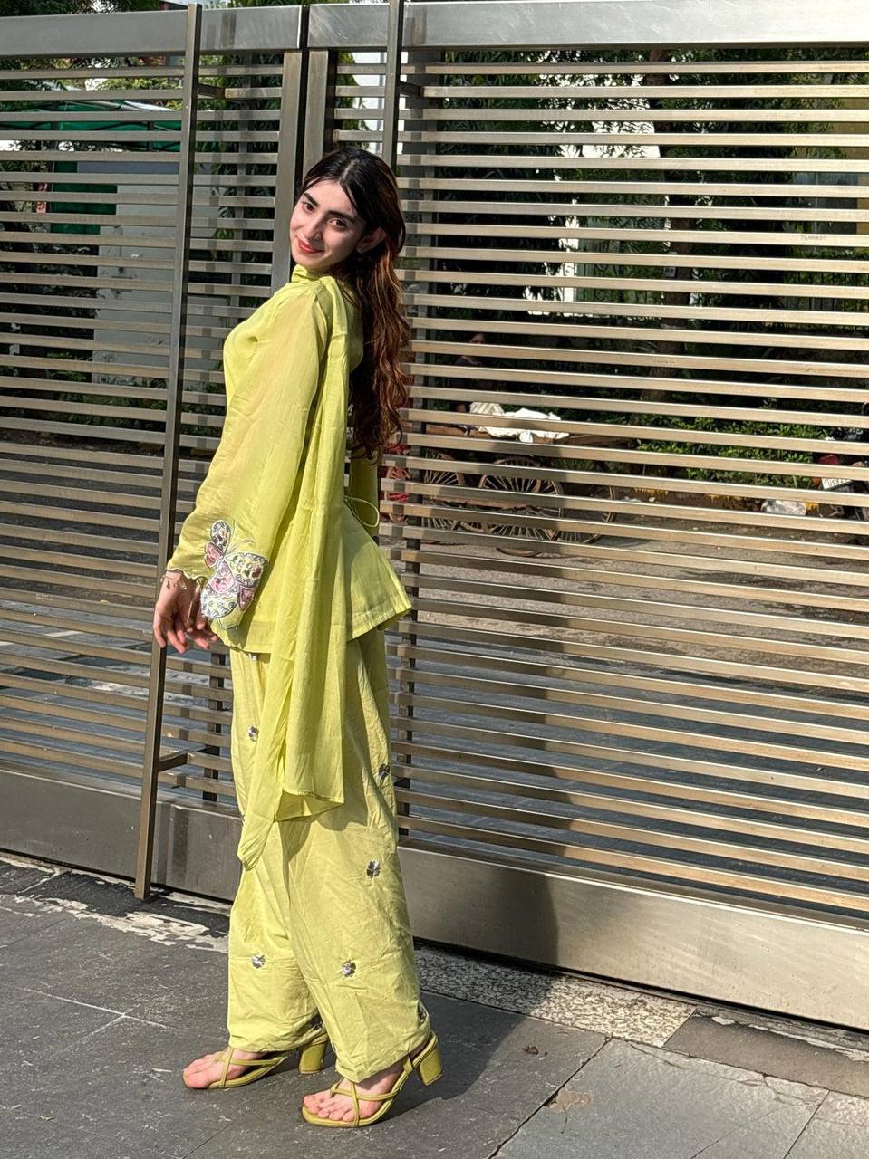 The Meadow Butterfly Embroidered Short Kurta Set