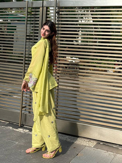 The Meadow Butterfly Embroidered Short Kurta Set