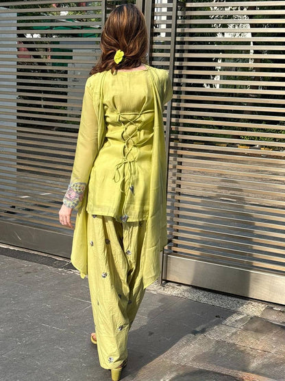 The Meadow Butterfly Embroidered Short Kurta Set
