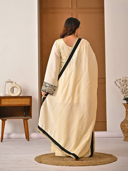 Heavy Roman Silk Kurti Sharara Set with Neck Embroidery, Diamond Accent & Dupatta
