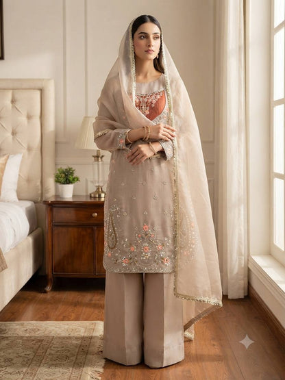 NC Moss Embroidered Sharara Suit Set – Available in 4 Colors