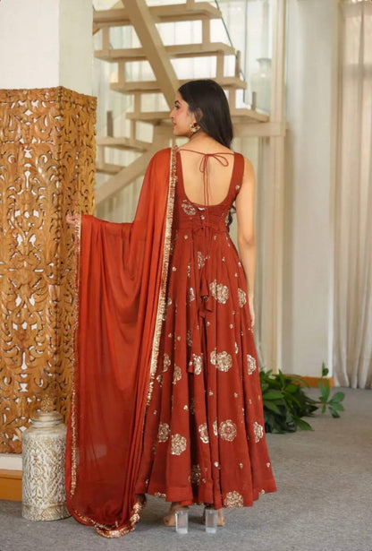 Fully Stitched Doremon Crush Anarkali Gown with Sequence Work