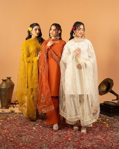 Fully Stitched Farshi Salwar Suit Set with Multi-Needle Embroidery Dupatta