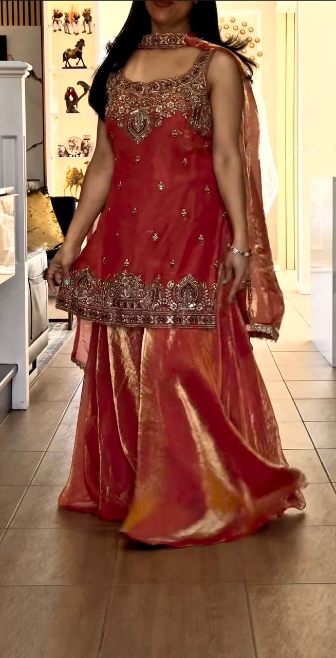 Pure Fendy Silk Beads & Sequence Embroidered Suit Set