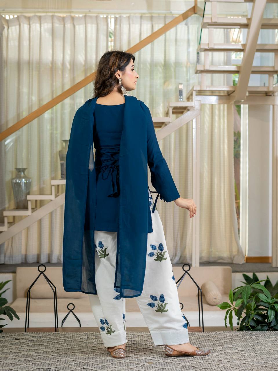 Roman Cotton Kurti with Embroidered Cambric Salwar Suit