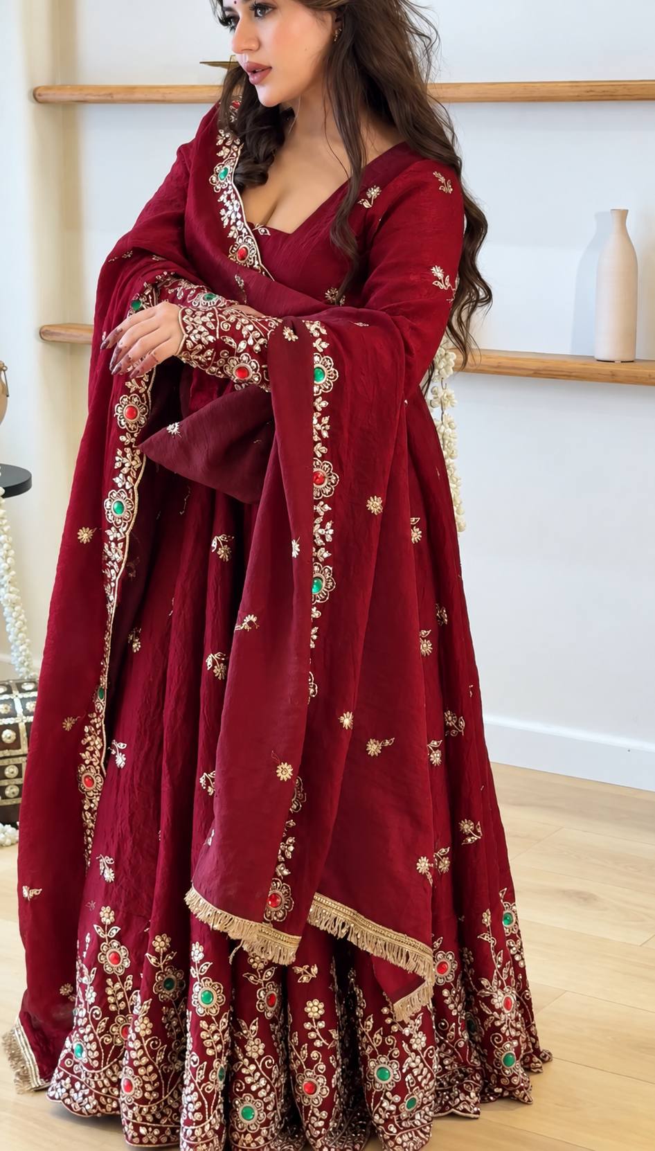 Premium Doremon Crush Sequence & Diamond Work Anarkali Gown Set