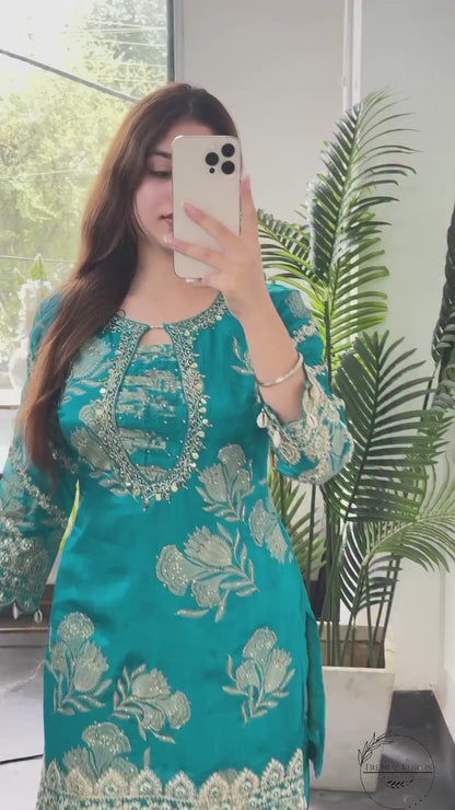Latest Trending Georgette Top Plazo Suit