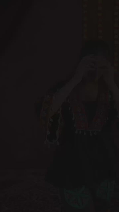 Black Threadwork Peplum Top & Geometric Embroidered Wide-Leg Jeans | Navratri Indo-Western Set