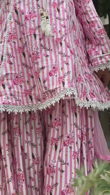 Classic Pink Natural Crap Printed Work Salwar Suit