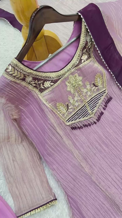 Premium Embroidered Straight Kurti Pant Set with Border Dupatta (Available in 2 Colors)