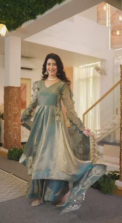 Heavy Fendy Silk Anarkali with 5mm Sequence Work & Full Flare